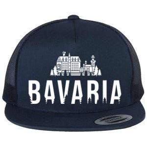 Neuschwanstein Castle And Forest Gift Bavaria Germany Souvenir Gift Flat Bill Trucker Hat