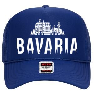 Neuschwanstein Castle And Forest Gift Bavaria Germany Souvenir Gift High Crown Mesh Back Trucker Hat