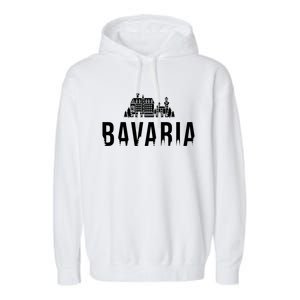 Neuschwanstein Castle And Forest Gift Bavaria Germany Souvenir Gift Garment-Dyed Fleece Hoodie