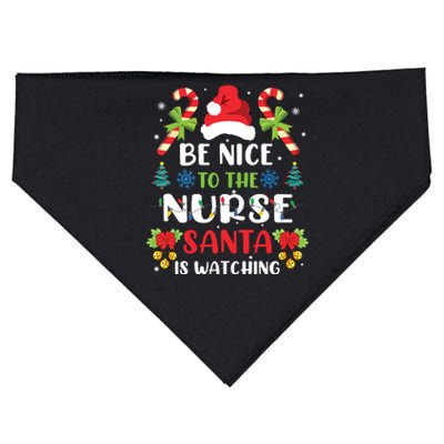 Nurse Christmas Be Nice To The Nurse Santa Is Watching USA-Made Doggie Bandana