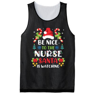 Nurse Christmas Be Nice To The Nurse Santa Is Watching Mesh Reversible Basketball Jersey Tank