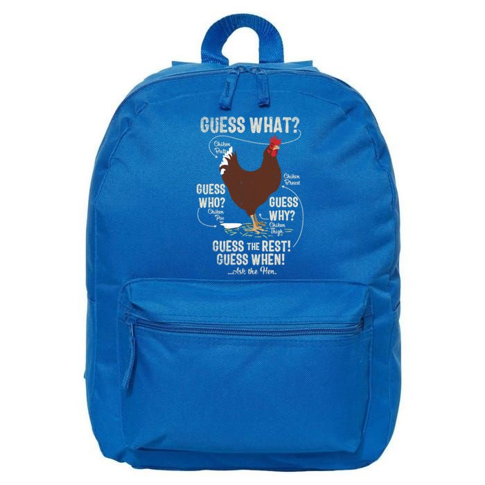 New! Chicken Butt Guess Why? Chicken Thigh Guess Who Poo Cute Gift 16 in Basic Backpack