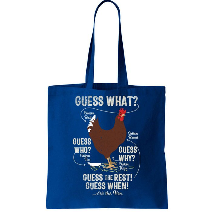 New! Chicken Butt Guess Why? Chicken Thigh Guess Who Poo Cute Gift Tote Bag