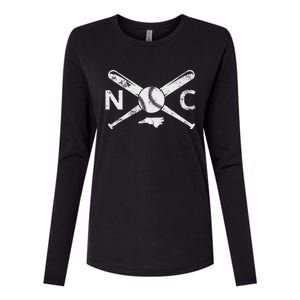 North Carolina Baseball Nc Baseball North Carolina Baseball Womens Cotton Relaxed Long Sleeve T-Shirt