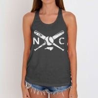 North Carolina Baseball Nc Baseball North Carolina Baseball Women's Knotted Racerback Tank