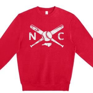 North Carolina Baseball Nc Baseball North Carolina Baseball Premium Crewneck Sweatshirt