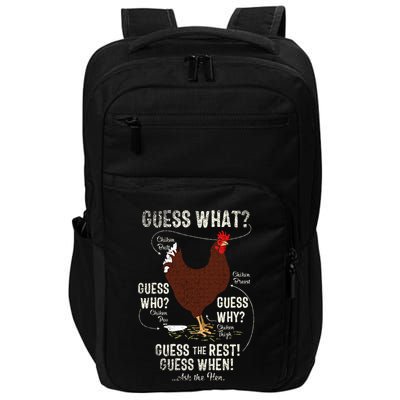 NEW! chicken butt guess why Chicken Thigh guess who POO  Impact Tech Backpack