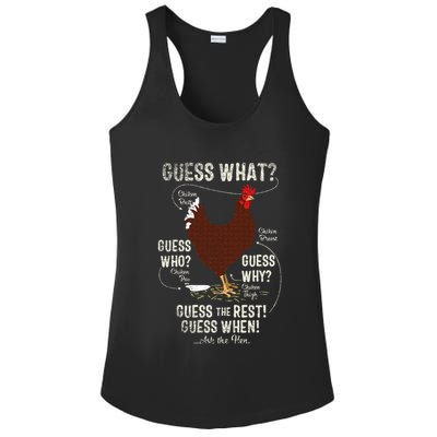 NEW! chicken butt guess why Chicken Thigh guess who POO  Ladies PosiCharge Competitor Racerback Tank