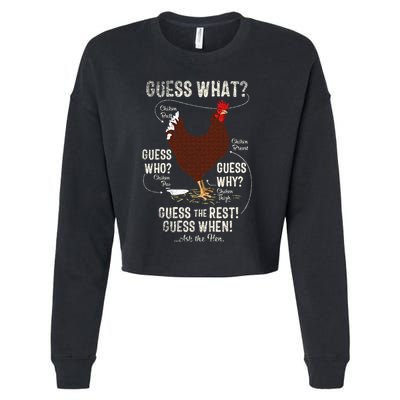 NEW! chicken butt guess why Chicken Thigh guess who POO  Cropped Pullover Crew