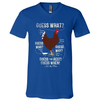 NEW! chicken butt guess why Chicken Thigh guess who POO  V-Neck T-Shirt