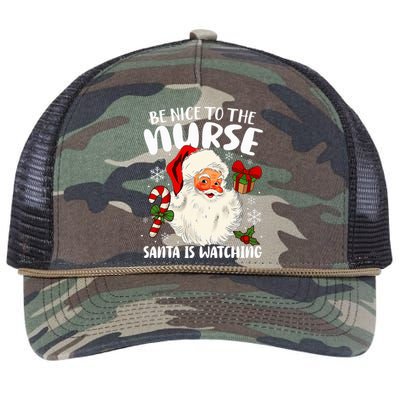 Nurse Christmas Be Nice To The Nurse Santa Is Watching Retro Rope Trucker Hat Cap