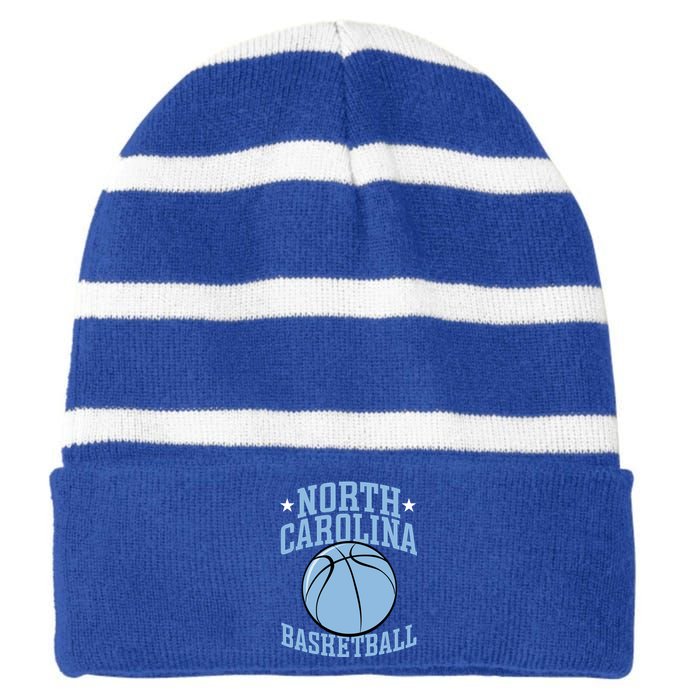 North Carolina Basketball Gift Striped Beanie with Solid Band