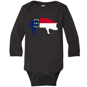 North Carolina Bbq Pork Barbecue Capitol Funny Baby Long Sleeve Bodysuit