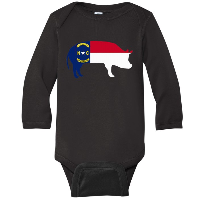 North Carolina Bbq Pork Barbecue Capitol Funny Baby Long Sleeve Bodysuit