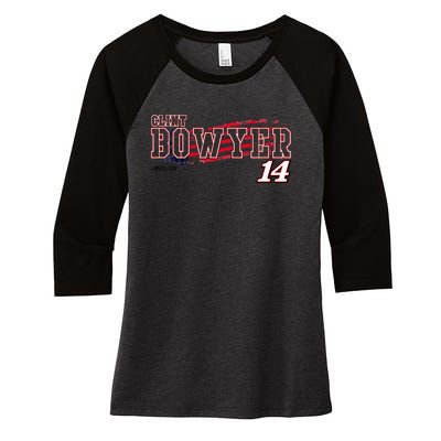 N.A.S.C.A.R Clint Bowyer Flag Women's Tri-Blend 3/4-Sleeve Raglan Shirt