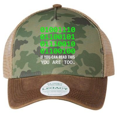 Nerd Computer Binary Code For Developer Geeks & Admins Legacy Tie Dye Trucker Hat