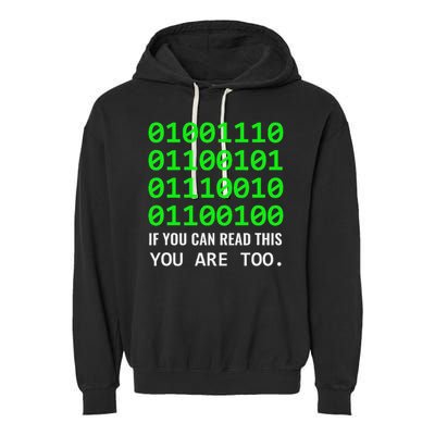 Nerd Computer Binary Code For Developer Geeks & Admins Garment-Dyed Fleece Hoodie