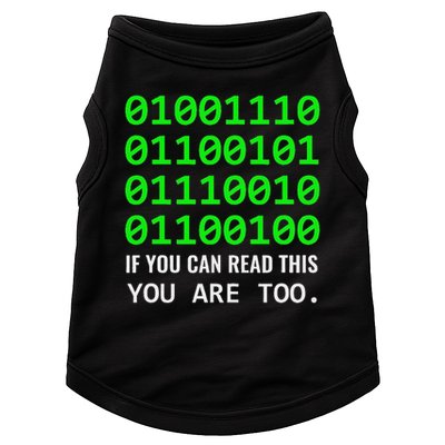 Nerd Computer Binary Code For Developer Geeks & Admins Doggie Tank