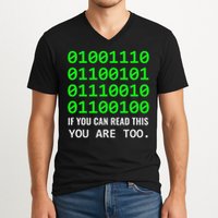 Nerd Computer Binary Code For Developer Geeks & Admins V-Neck T-Shirt