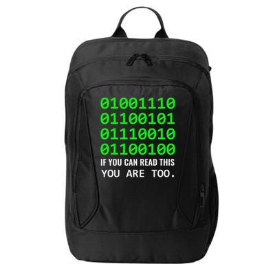 Nerd Computer Binary Code For Developer Geeks & Admins City Backpack