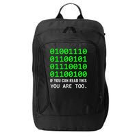 Nerd Computer Binary Code For Developer Geeks & Admins City Backpack