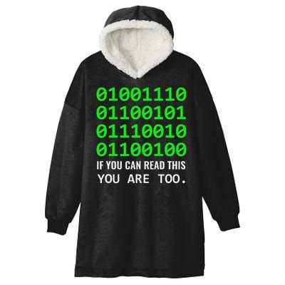 Nerd Computer Binary Code For Developer Geeks & Admins Hooded Wearable Blanket