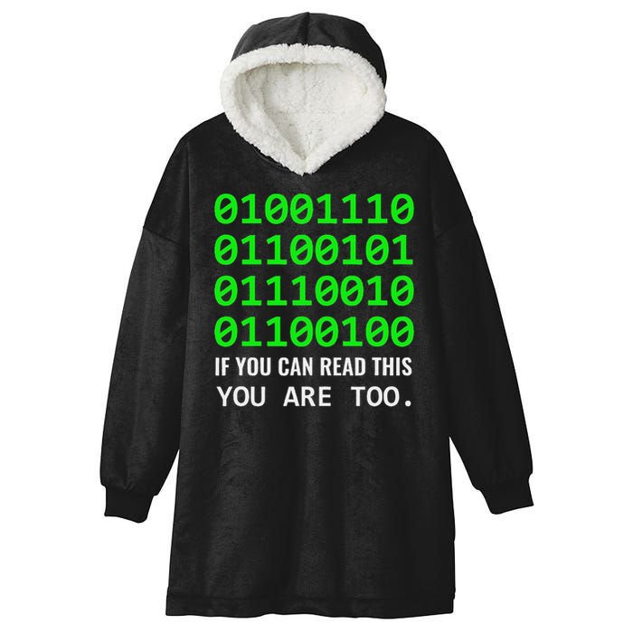 Nerd Computer Binary Code For Developer Geeks & Admins Hooded Wearable Blanket
