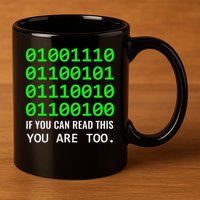 Nerd Computer Binary Code For Developer Geeks & Admins 11oz C Handle Ceramic Mug