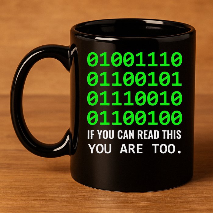 Nerd Computer Binary Code For Developer Geeks & Admins 11oz C Handle Ceramic Mug