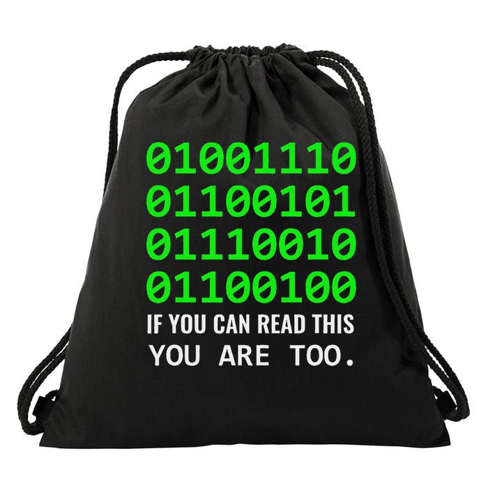 Nerd Computer Binary Code For Developer Geeks & Admins Drawstring Bag