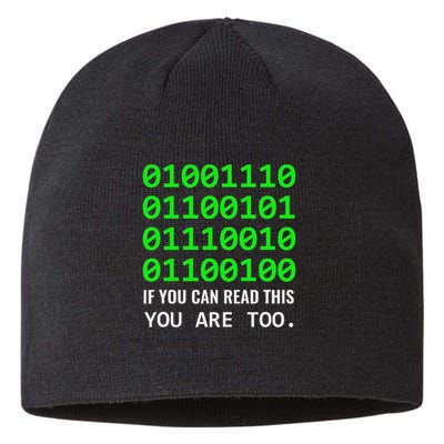 Nerd Computer Binary Code For Developer Geeks & Admins Sustainable Beanie