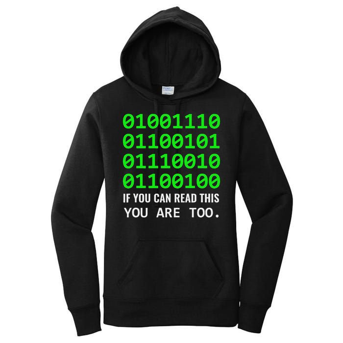 Nerd Computer Binary Code For Developer Geeks & Admins Women's Pullover Hoodie