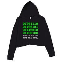 Nerd Computer Binary Code For Developer Geeks & Admins Crop Fleece Hoodie