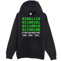 Nerd Computer Binary Code For Developer Geeks & Admins Premium Pullover Hoodie