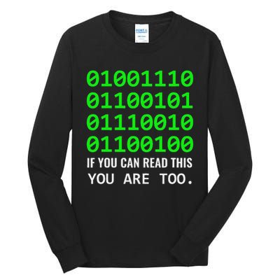 Nerd Computer Binary Code For Developer Geeks & Admins Tall Long Sleeve T-Shirt