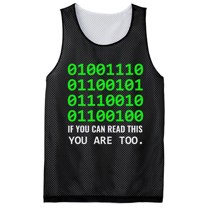 Nerd Computer Binary Code For Developer Geeks & Admins Mesh Reversible Basketball Jersey Tank
