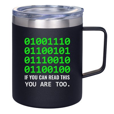 Nerd Computer Binary Code For Developer Geeks & Admins 12oz Stainless Steel Coffee Mug
