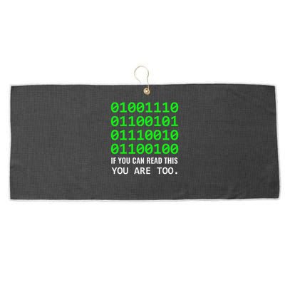 Nerd Computer Binary Code For Developer Geeks & Admins Large Microfiber Waffle Golf Towel