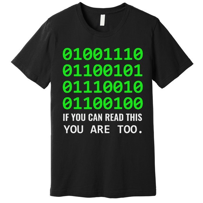Nerd Computer Binary Code For Developer Geeks & Admins Premium T-Shirt