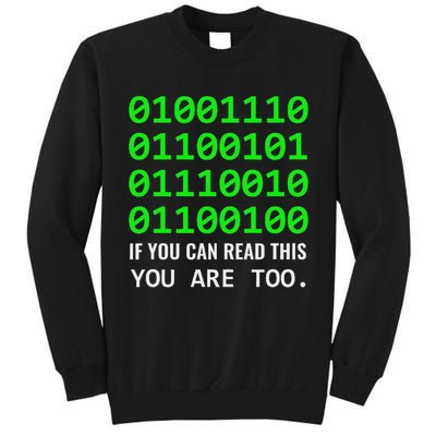 Nerd Computer Binary Code For Developer Geeks & Admins Tall Sweatshirt