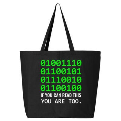 Nerd Computer Binary Code For Developer Geeks & Admins 25L Jumbo Tote