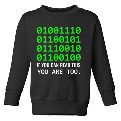 Nerd Computer Binary Code For Developer Geeks & Admins Toddler Sweatshirt