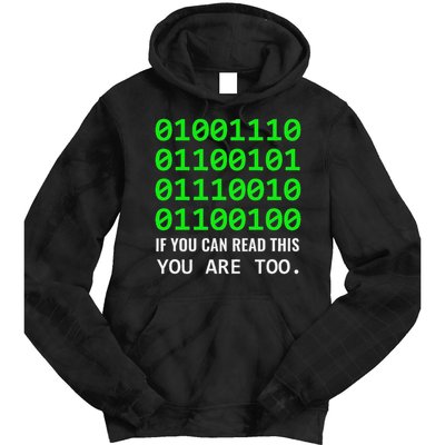 Nerd Computer Binary Code For Developer Geeks & Admins Tie Dye Hoodie