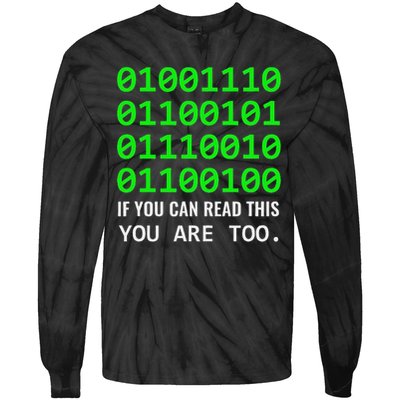 Nerd Computer Binary Code For Developer Geeks & Admins Tie-Dye Long Sleeve Shirt