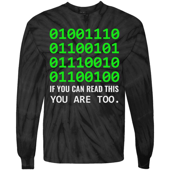 Nerd Computer Binary Code For Developer Geeks & Admins Tie-Dye Long Sleeve Shirt