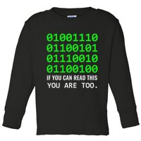 Nerd Computer Binary Code For Developer Geeks & Admins Toddler Long Sleeve Shirt