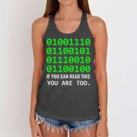 Nerd Computer Binary Code For Developer Geeks & Admins Women's Knotted Racerback Tank