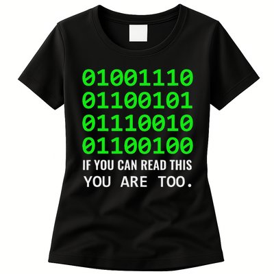 Nerd Computer Binary Code For Developer Geeks & Admins Women's T-Shirt