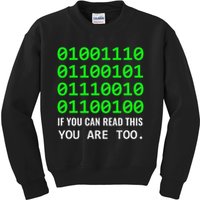 Nerd Computer Binary Code For Developer Geeks & Admins Kids Sweatshirt