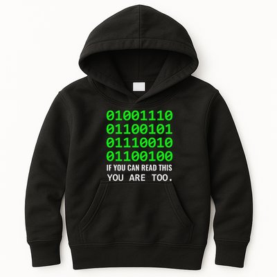 Nerd Computer Binary Code For Developer Geeks & Admins Kids Hoodie